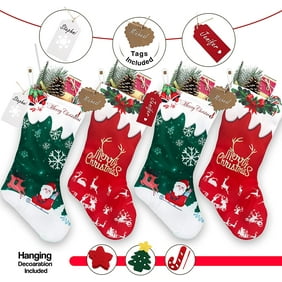 Download Senneny 6 Pack Burlap Christmas Stockings Black And White 18 Inch Big Christmas Stockings With Buffalo Check Cuff Fireplace Hanging Stockings For Family Xmas Decoration Holiday Season Party Decor Home Kitchen